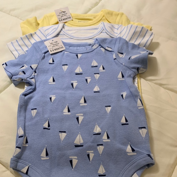 First Impressions Baby Boy Short Sleeve Body Suit- pack of 3, Size 6-9 Mo. NWOT - Picture 4 of 4